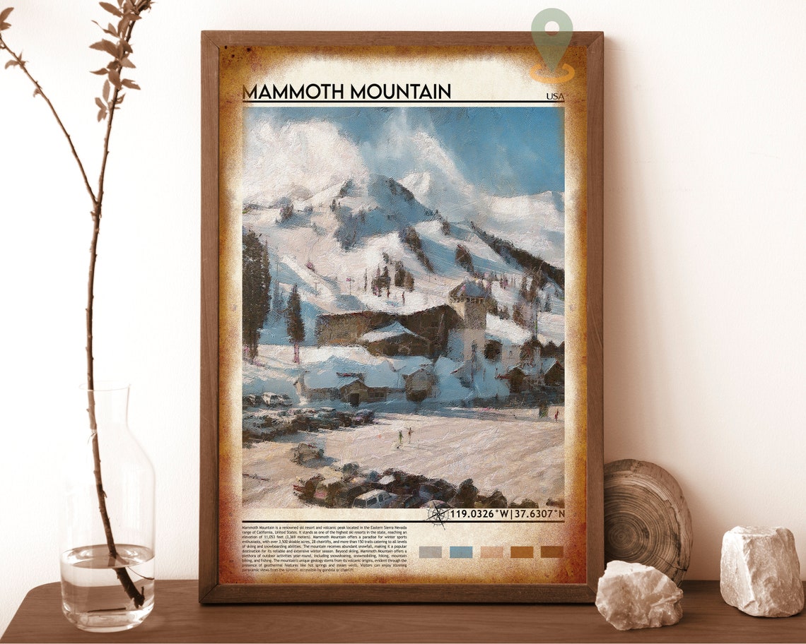 Mammoth Mountain California Ski Resort Art Painting Poster Home Decor - Image 6