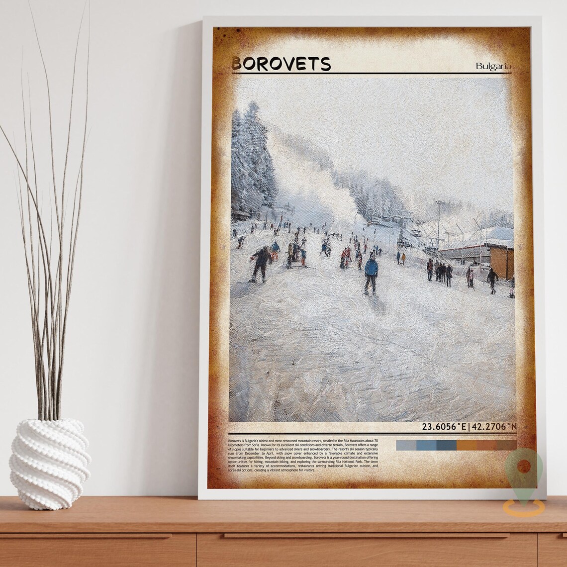 Borovets Bulgaria Ski Resort Crowded Slope Winter Fun Photo Poster - Image 3