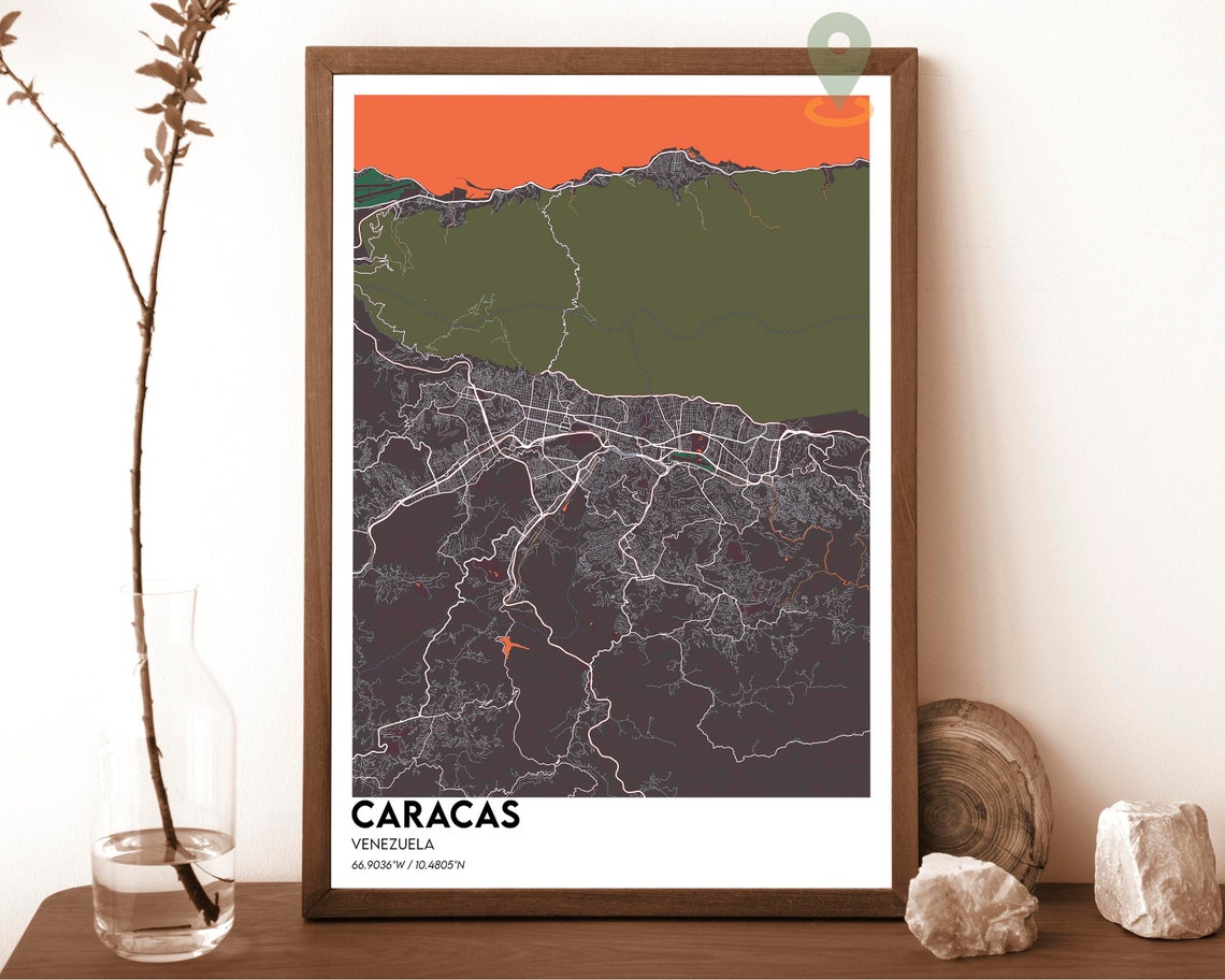 Caracas Map Caracas Map Print Caracas Personalized Map Caracas Wall Art Caracas Travel Poster Caracas Poster Caracas Venezuela Poster - Image 4