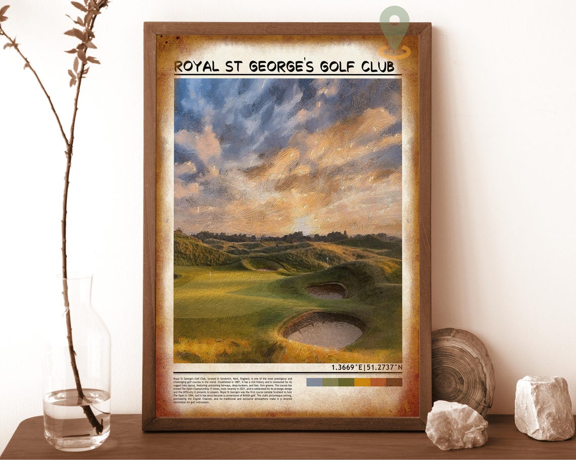 Royal St Georges Golf Club Golden Hour Links Open Championship Poster - Image 6