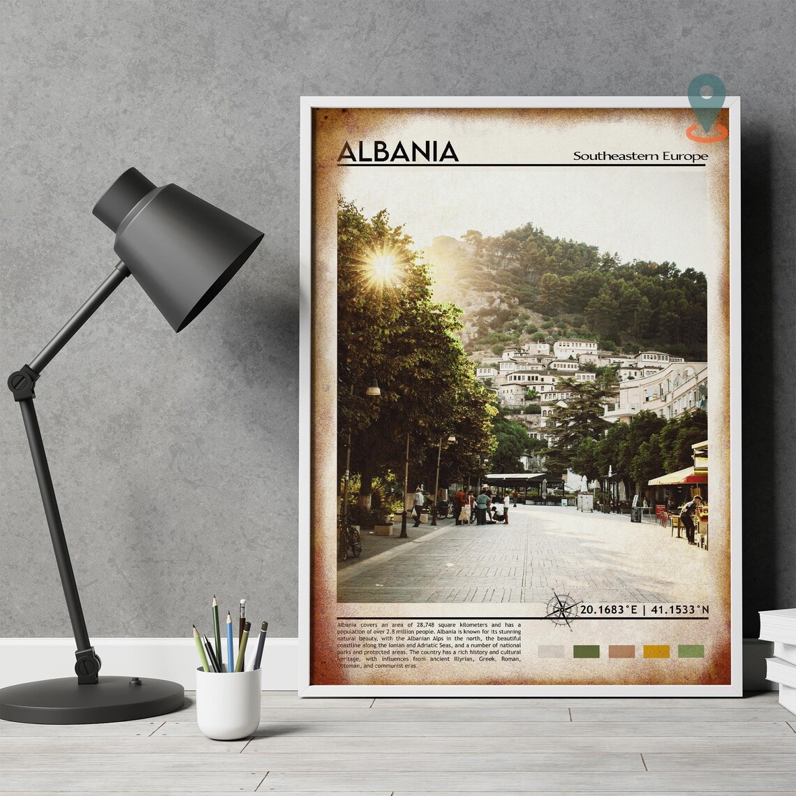 Albania Southeastern Europe Hillside Old Town Photo Travel Poster - Image 4