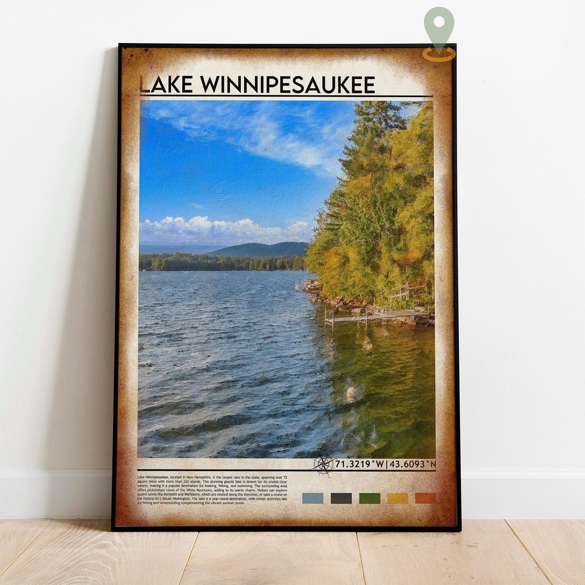 Lake Winnipesaukee Print Lake Winnipesaukee Lake Winnipesaukee Poster Lake Winnipesaukee Photo Lake Winnipesaukee New Hampshire - Image 3