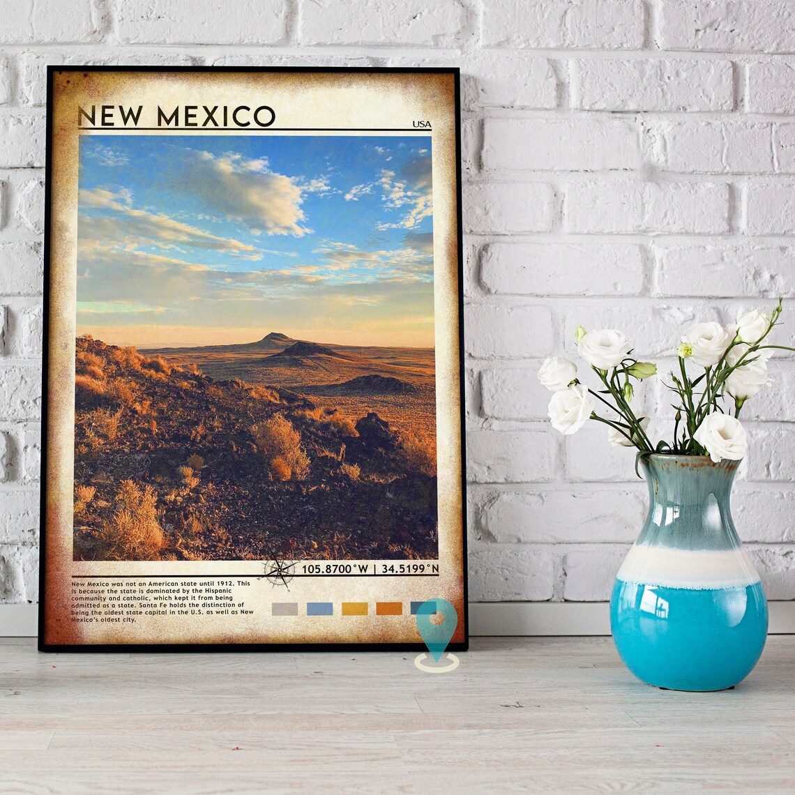 New Mexico USA Desert Volcanic Landscape Sunset Travel Poster - Image 5