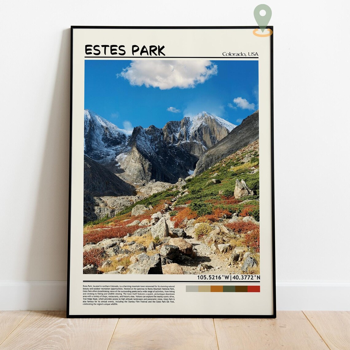 Estes Park Colorado Snowy Rocky Mountain Peaks Travel Poster - Image 4
