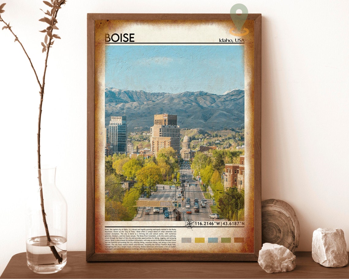 Boise Print Boise Poster Boise Wall Art Boise Travel Boise Art Print Boise Artwork Boise Photo Boise Idaho Print Boise City Poster - Image 6