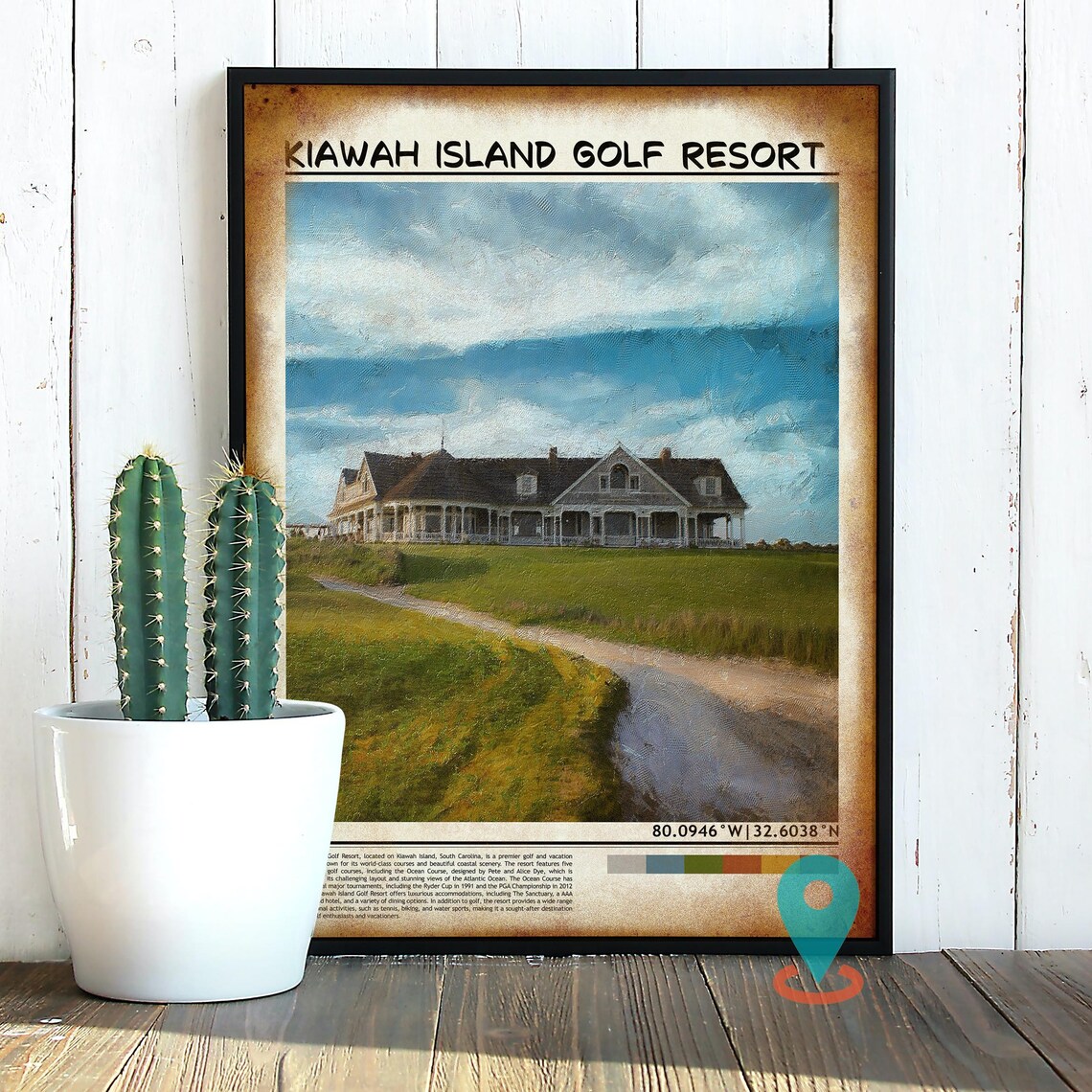Kiawah Island Golf Resort Clubhouse Coastal Sports Poster Art - Image 2