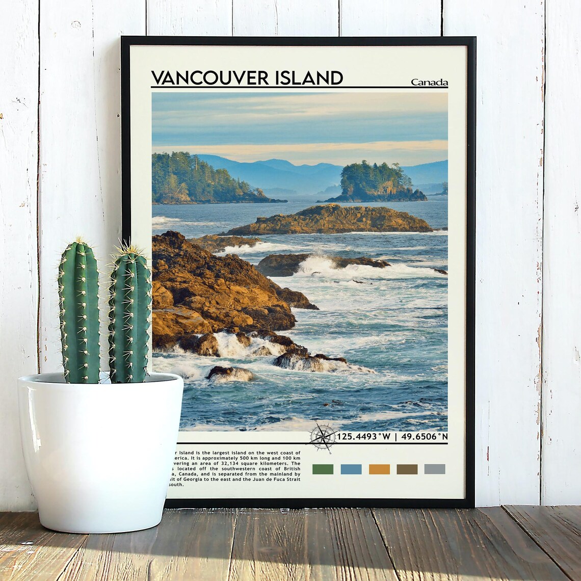 Vancouver Island Canada Rocky Pacific Coast Waves Travel Poster - Image 3