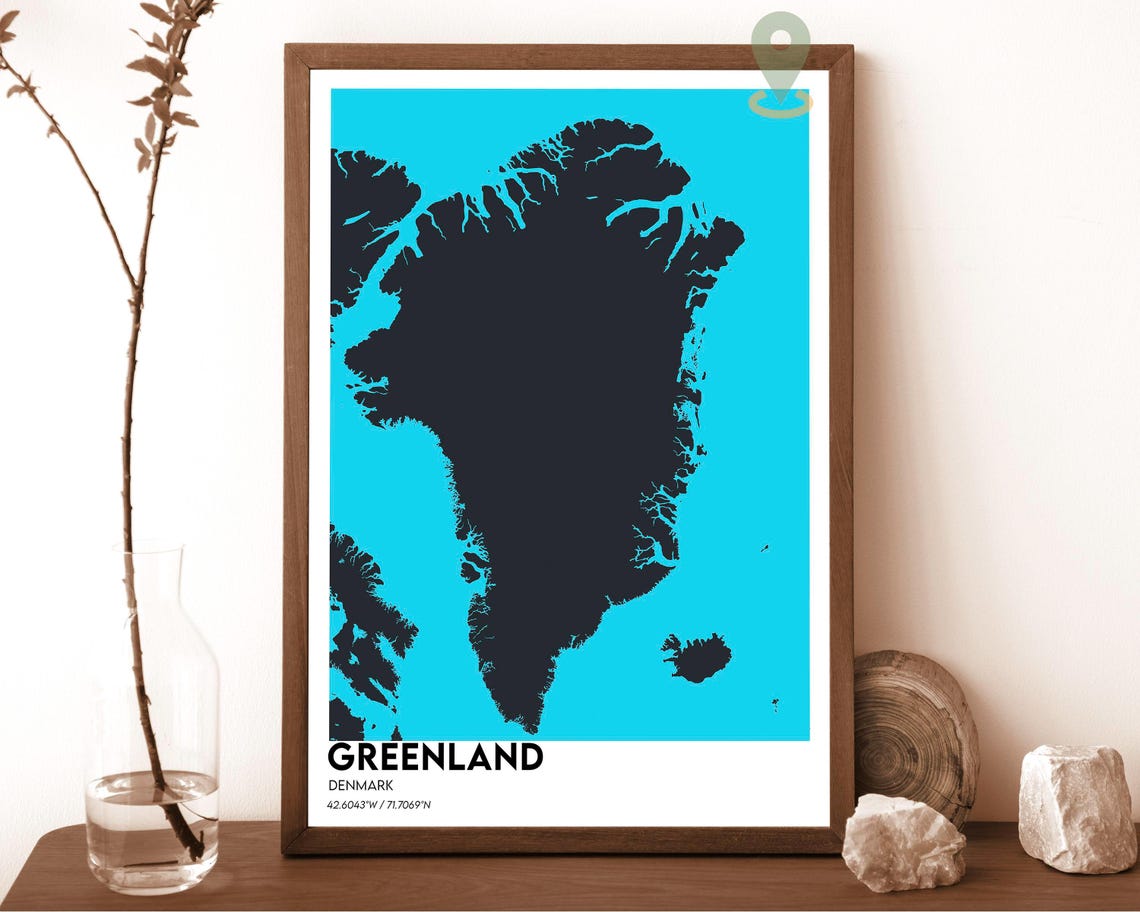 Greenland Map Greenland Map Print Greenland Wall Art Greenland Travel Poster Greenland Poster Greenland Photo Greenland Denmark - Image 2