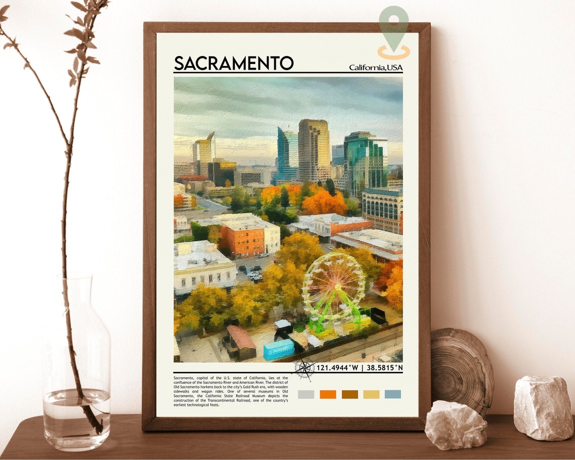 Sacramento Print Sacramento Art Sacramento Poster Sacramento Photo Sacramento Poster Print Sacramento Painting California Travel Print