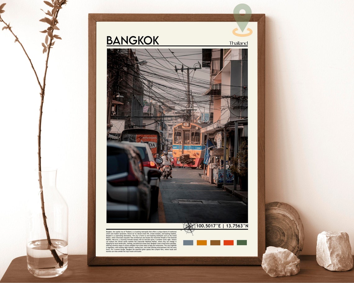 Bangkok Print Vintage Poster Bangkok Art Bangkok Poster Bangkok Photo Bangkok Poster Print Bangkok Wall Decor Thailand Poster