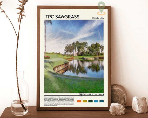 TPC Sawgrass Florida Island Green Golf Course PGA Sports Poster