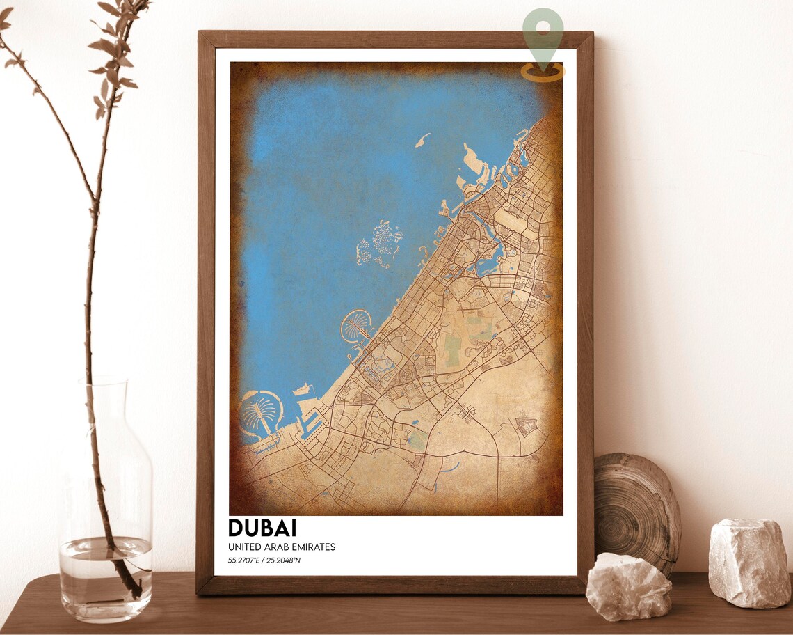 Dubai United Arab Emirates Modern Coast City Street Map Poster - Image 6