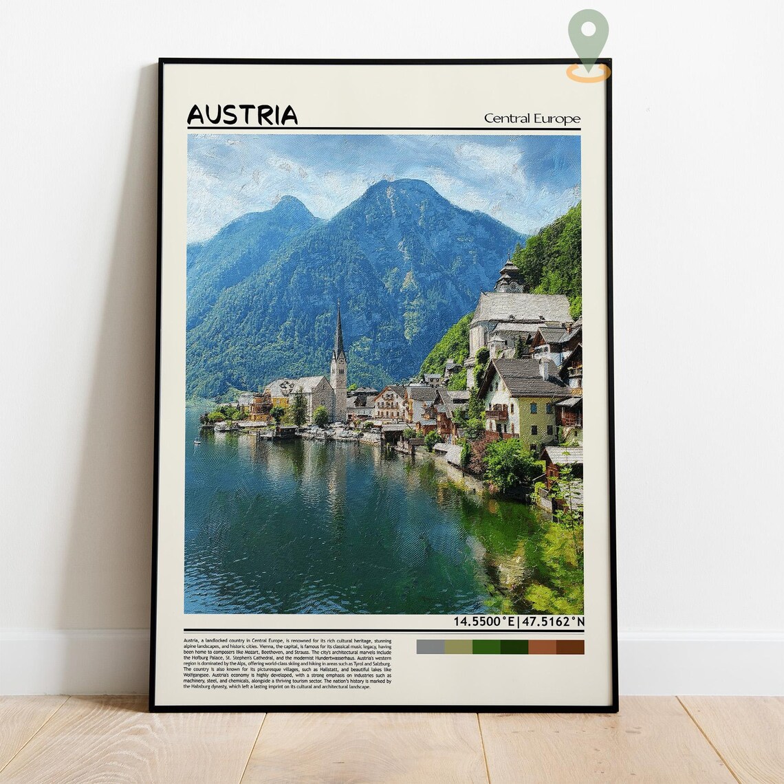 Austria Hallstatt Lakeside Village Mountain Lake Photo Poster - Image 4