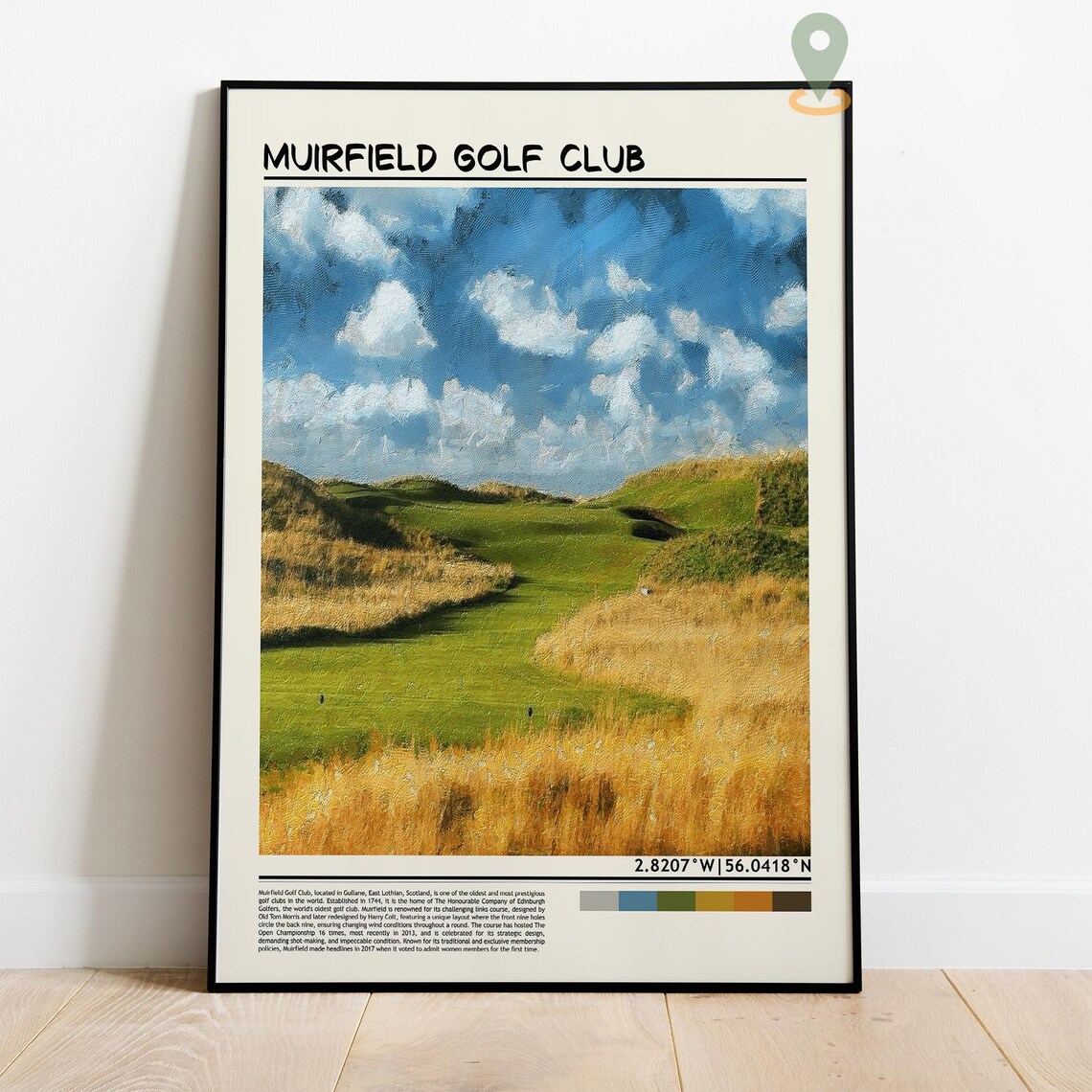 Muirfield Golf Club Scotland Fairway Golden Fields Poster Art - Image 4