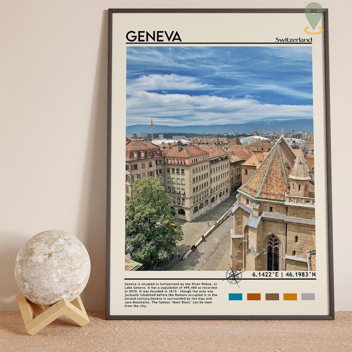 Geneva Print Geneva Art Geneva Poster Geneva Photo Geneva Poster Print Geneva Painting Switzerland Travel Poster Geneva City Gift - Image 5