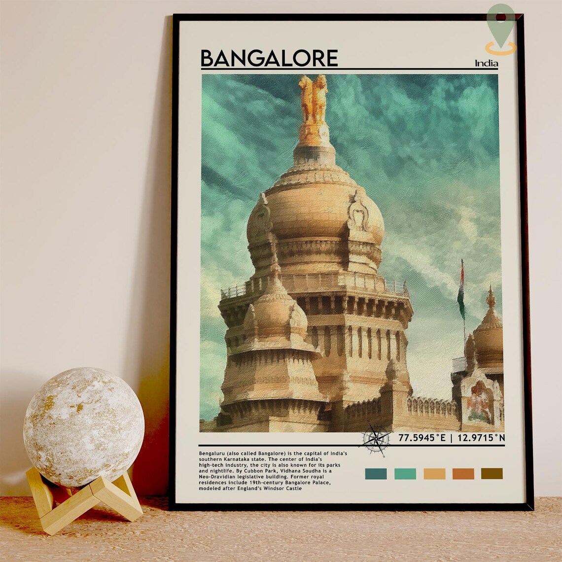 Bangalore India Vidhana Soudha Domed Palace Heritage Travel Poster - Image 4