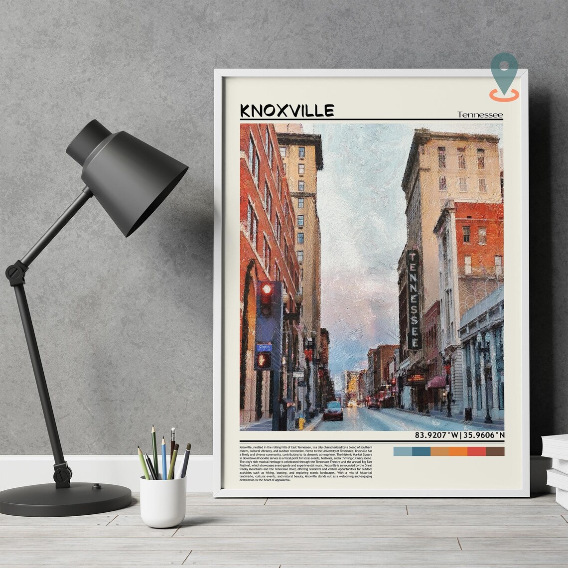 Knoxville Tennessee Downtown Historic Theater Street Travel Poster - Image 4