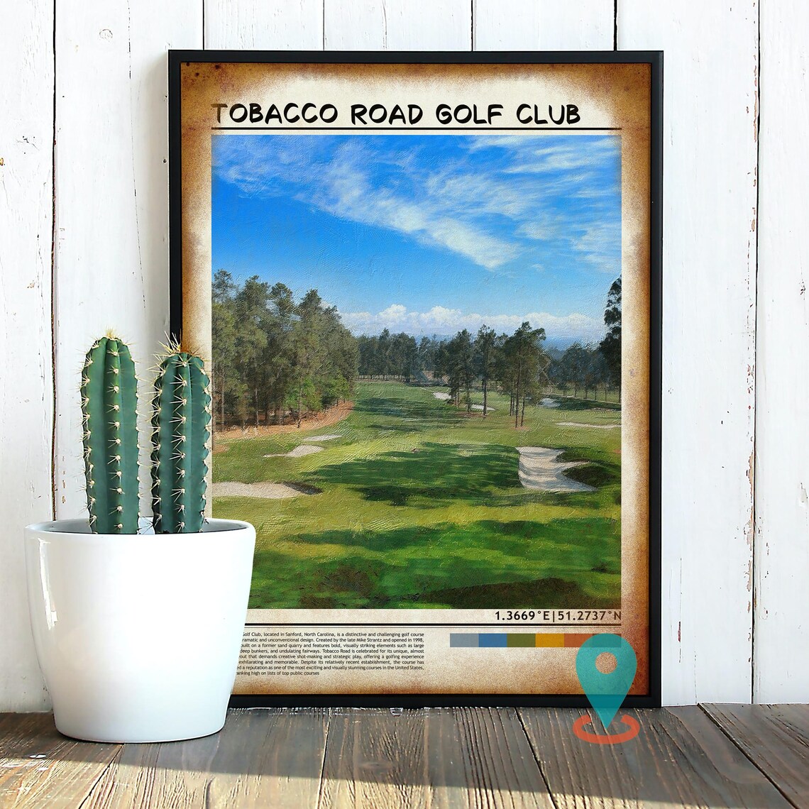 Tobacco Road Golf Club Sanford North Carolina Sandhills Poster - Image 2