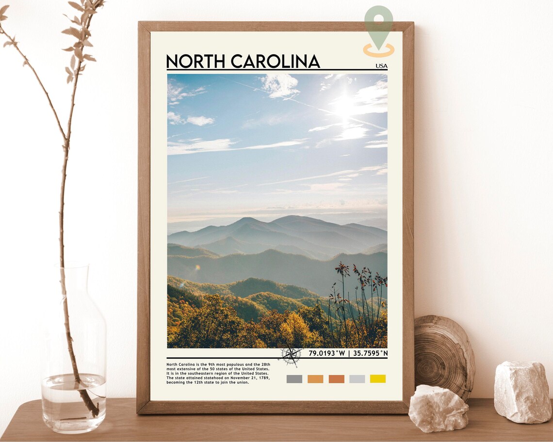North Carolina Blue Ridge Mountains Scenic Travel Photo Poster