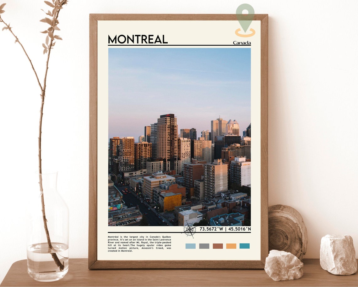 Montreal Print Montreal Art Montreal Poster Montreal Photo Montreal Poster Print Montreal Painting Quebec Travel Poster Montreal Gift