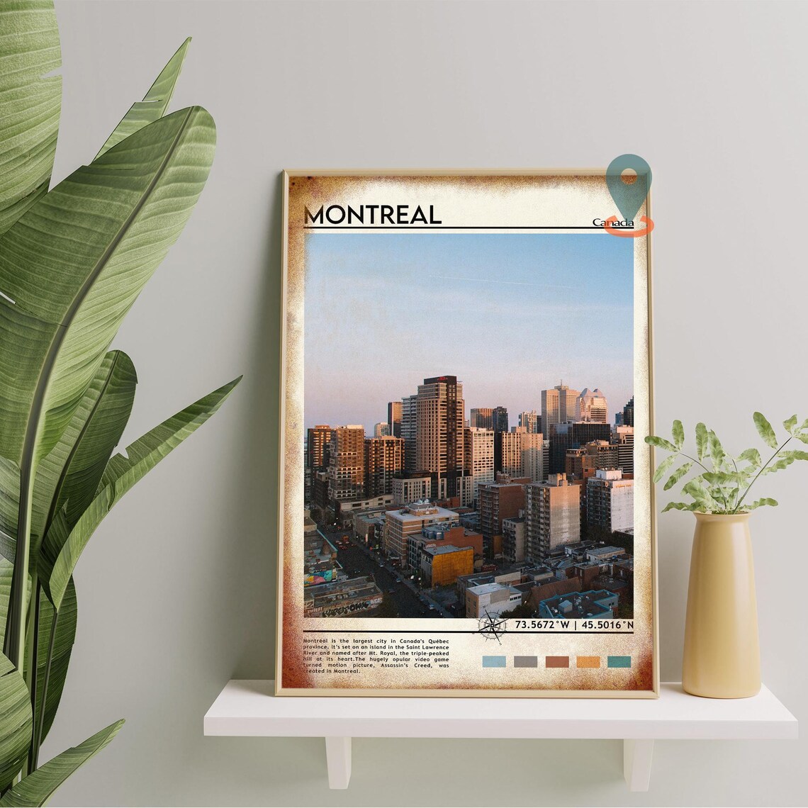 Montreal Canada Downtown Skyline Sunset Cityscape Travel Poster - Image 4