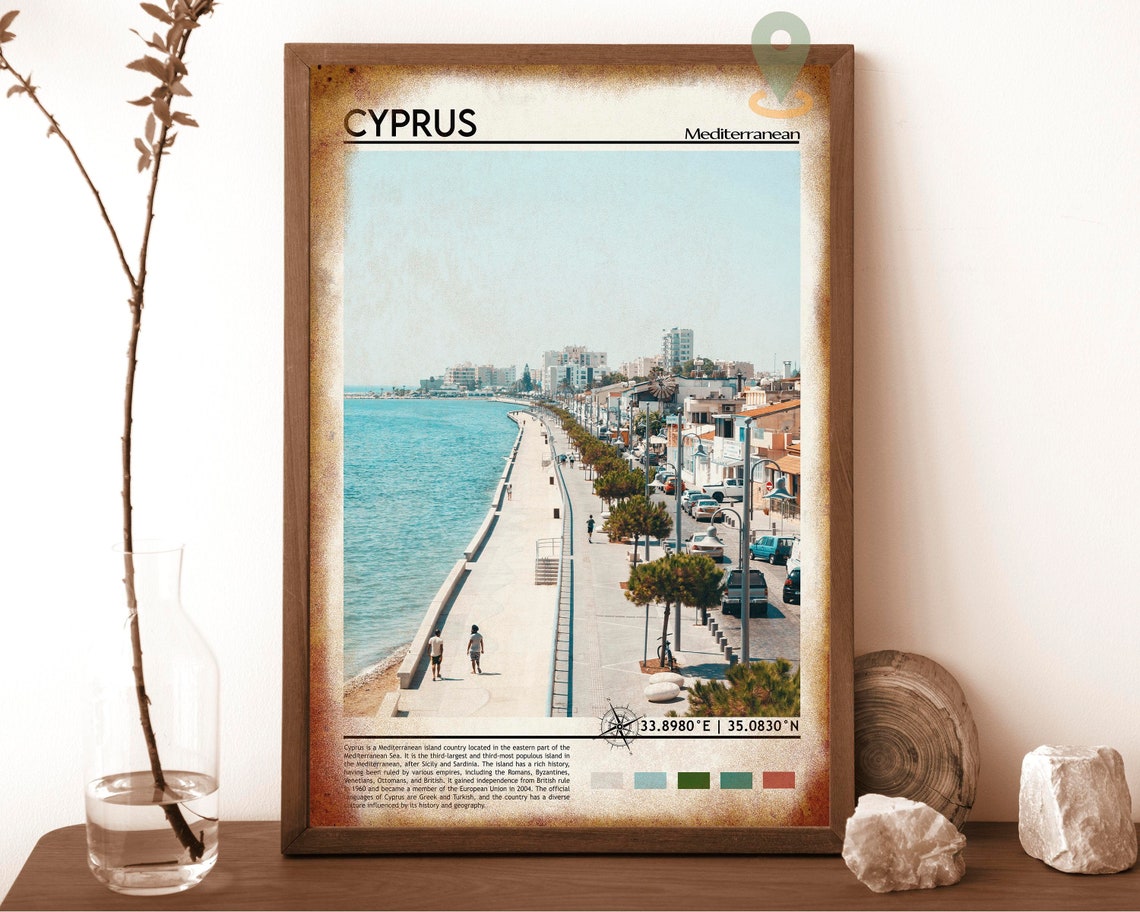 Cyprus Mediterranean Seafront Promenade Turquoise Coast Poster - Image 6