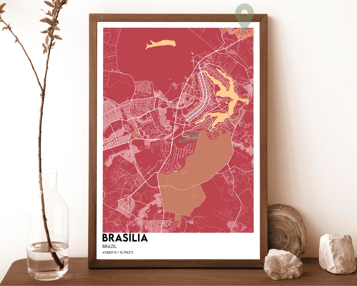 Brasilia Map Brasilia Map Print Brasilia Personalized Map Brasilia Wall Art Brasilia Travel Poster Brasilia Poster Brasilia Brazil Art