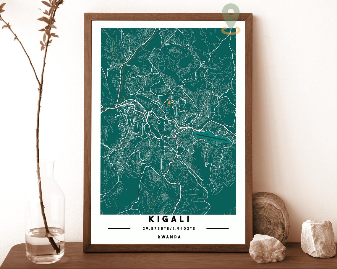 Kigali Rwanda City Street Map Minimalist Poster Wall Decor Art - Image 5
