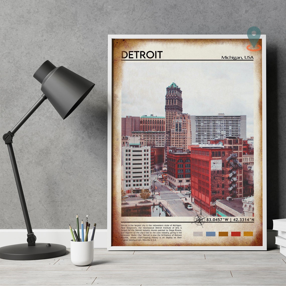 Detroit Print Detroit Poster Detroit Wall Art Detroit Travel Detroit Art Print Detroit Artwork Detroit Photo Detroit Michigan Print - Image 4