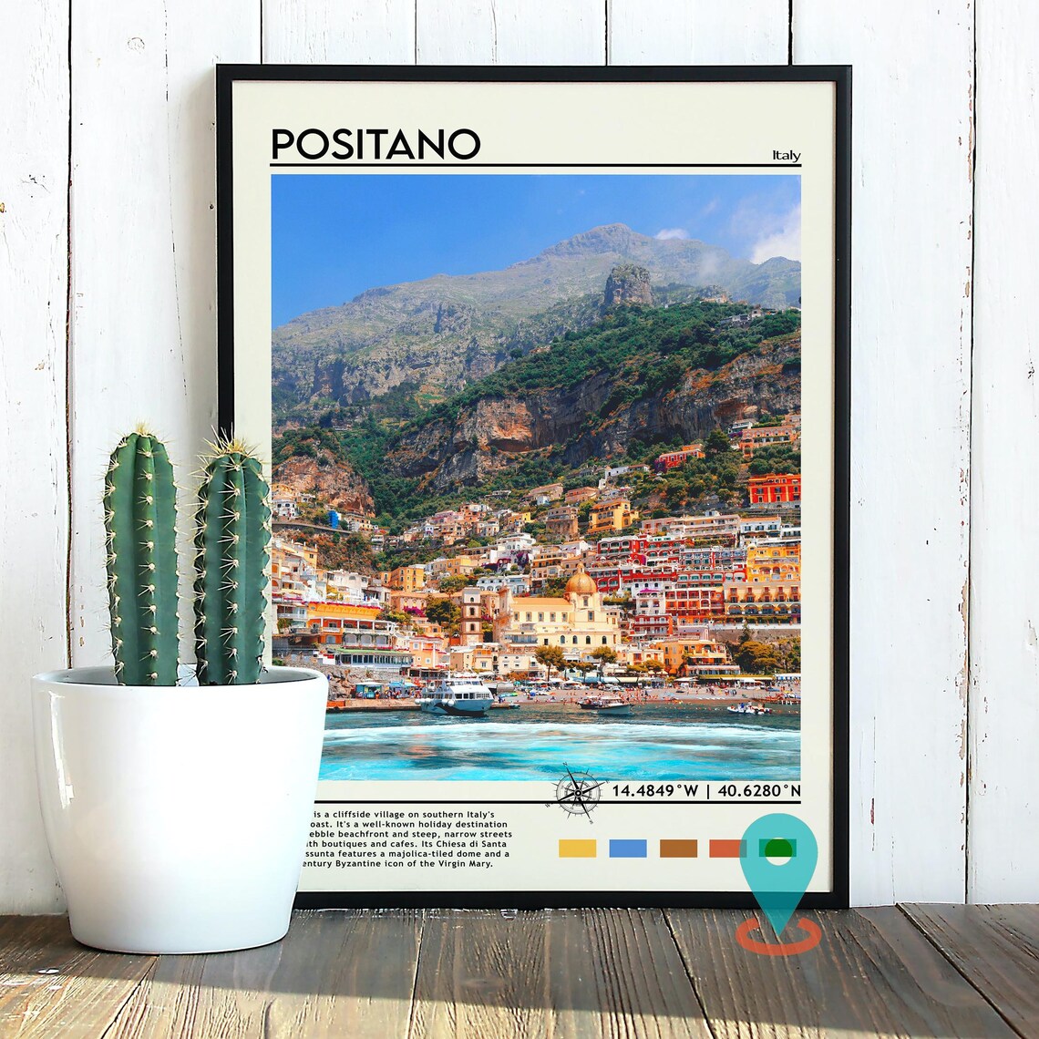 Positano Italy Amalfi Coast Cliffside Village Seaside Poster - Image 3