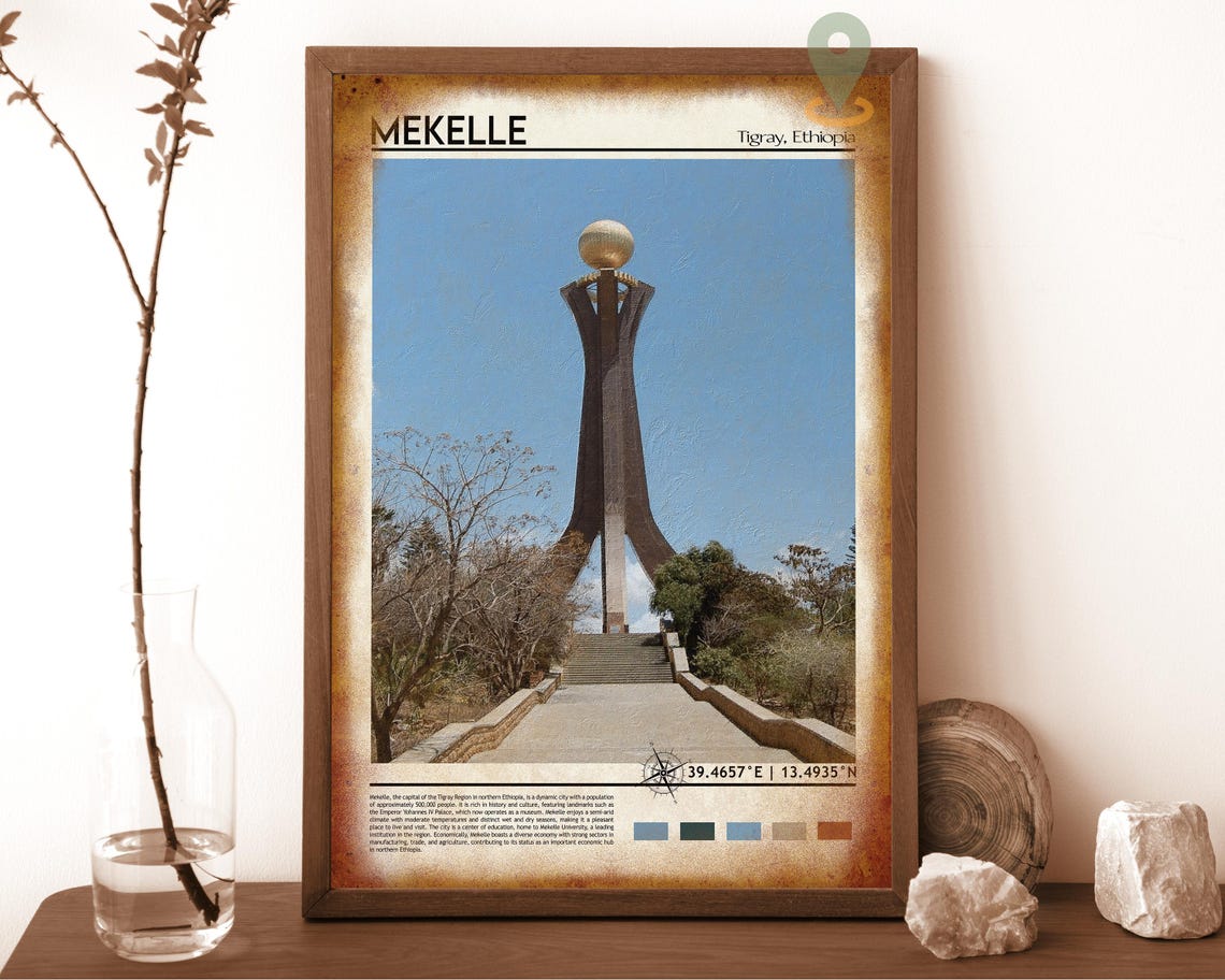 Mekelle Tigray Ethiopia Golden Globe Memorial Monument Travel Poster - Image 6