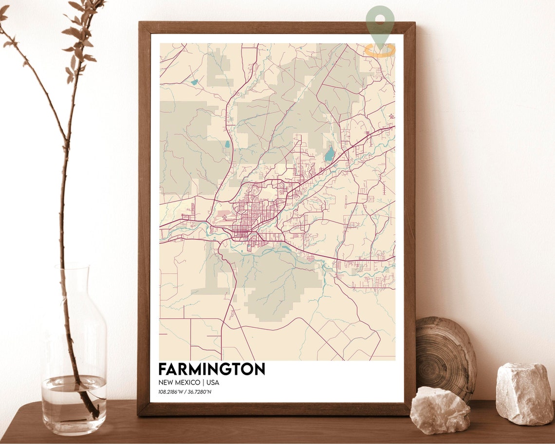 Farmington Map Farmington Map Print Farmington Personalized Map Farmington Wall Art Farmington Travel Poster Farmington City New Mexico - Image 6