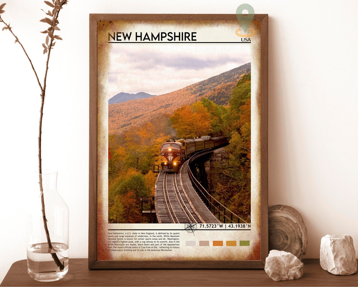 New Hampshire Print New Hampshire Art Poster New Hampshire Photo New Hampshire Poster Print New Hampshire Painting New Hampshire - Image 6