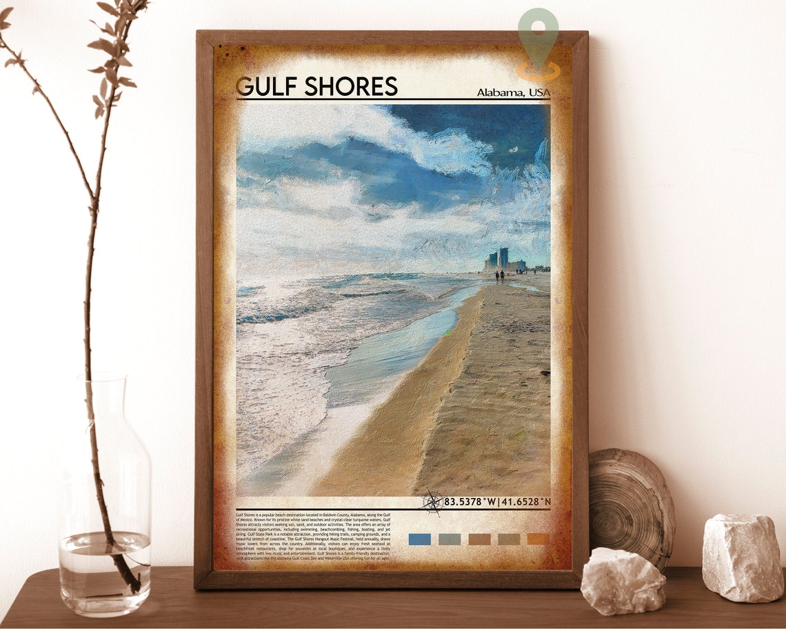 Gulf Shores Print Gulf Shores Poster Gulf Shores Wall Art Gulf Shores Travel Print Gulf Shores Art Print Gulf Shores Artwork Alabama - Image 6