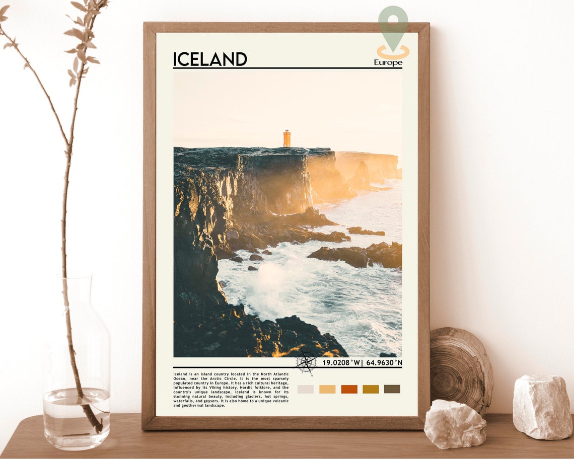 Iceland Print Vintage Iceland Poster Iceland Art Iceland Poster Iceland Photo Iceland Poster Print Reykjavk Poster Travel Gift