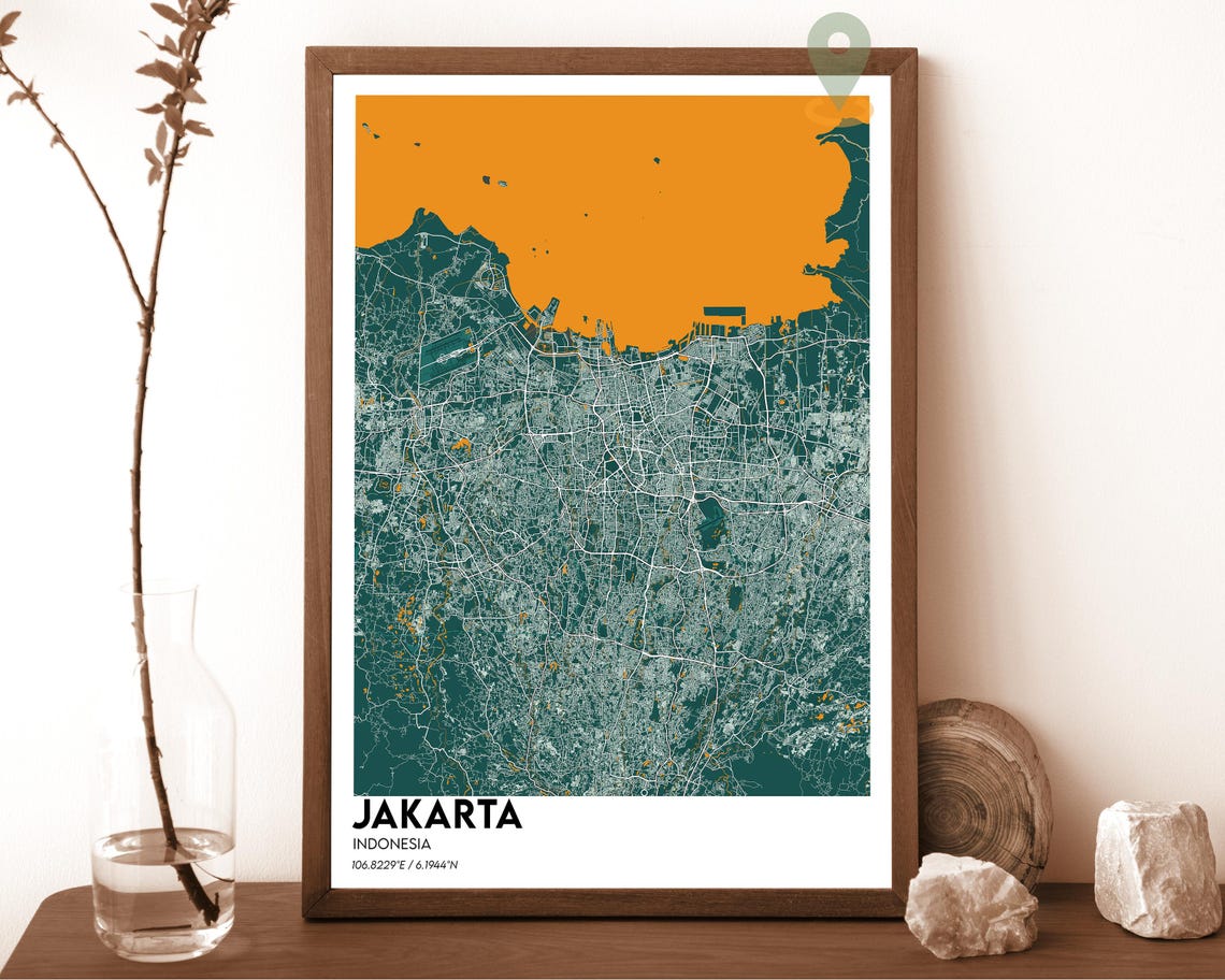 Jakarta Map Jakarta Map Print Jakarta Wall Art Jakarta Travel Poster Jakarta Poster Jakarta Photo Jakarta City Map Jakarta Indonesia - Image 6