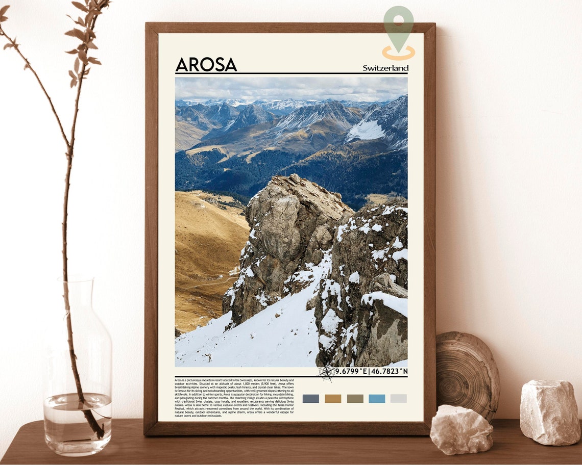 Arosa Print Arosa Poster Arosa Wall Art Arosa Travel Arosa Art Print Arosa Artwork Arosa Photo Arosa Switzerland Print
