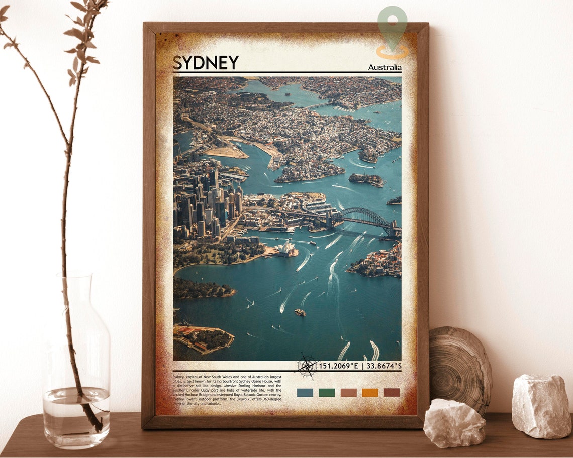 Sydney Australia Harbour Opera House Bridge Aerial Travel Poster - Image 6