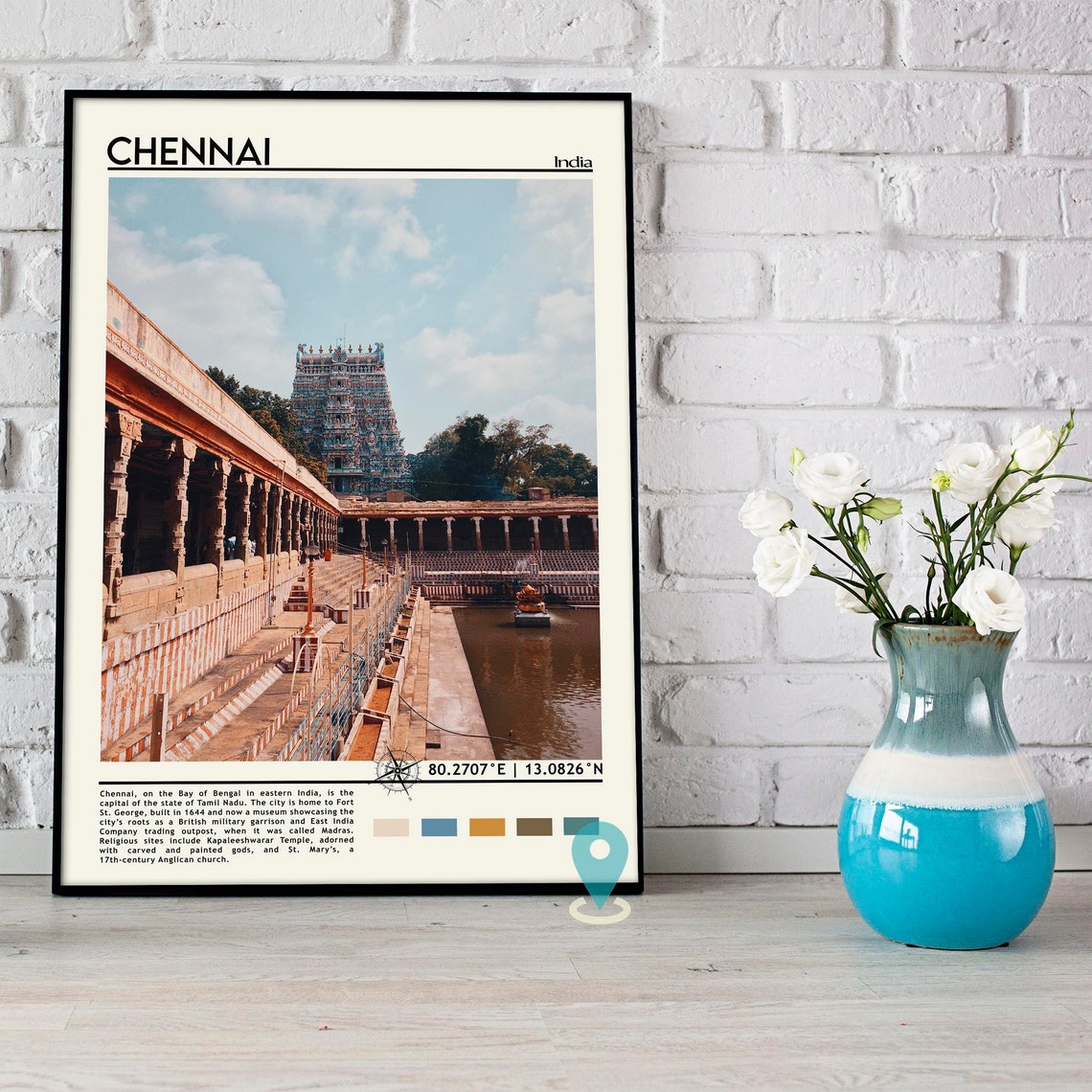 Chennai Print Chennai Art Chennai Poster Chennai Photo Chennai City Chennai Painting Chennai Poster Chennai Artwork India Poster - Image 3