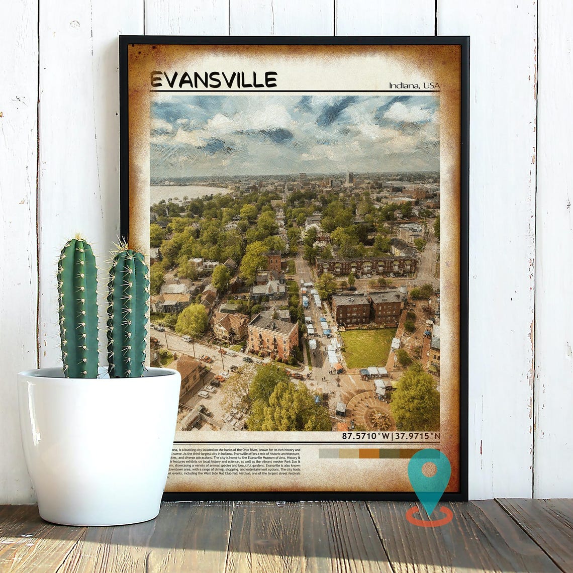 Evansville Print Evansville Wall Art Evansville Poster Evansville Photo Evansville Poster Print Evansville City Evansville Indiana - Image 2