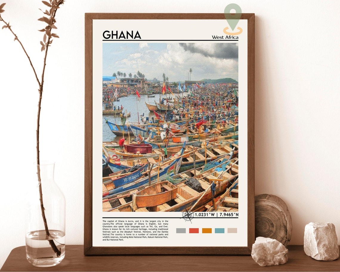 Ghana Print Ghana Poster Ghana Wall Art Ghana Travel Ghana Artwork Ghana Artwork Ghana Photo Ghana Painting Ghana Accra Print Accra