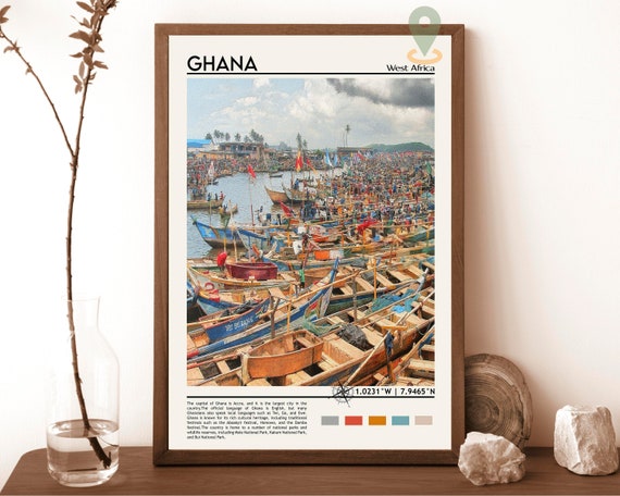 Ghana Print Ghana Poster Ghana Wall Art Ghana Travel Ghana Artwork Ghana Artwork Ghana Photo Ghana Painting Ghana Accra Print Accra