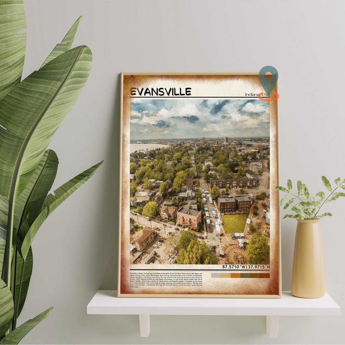 Evansville Print Evansville Wall Art Evansville Poster Evansville Photo Evansville Poster Print Evansville City Evansville Indiana - Image 5