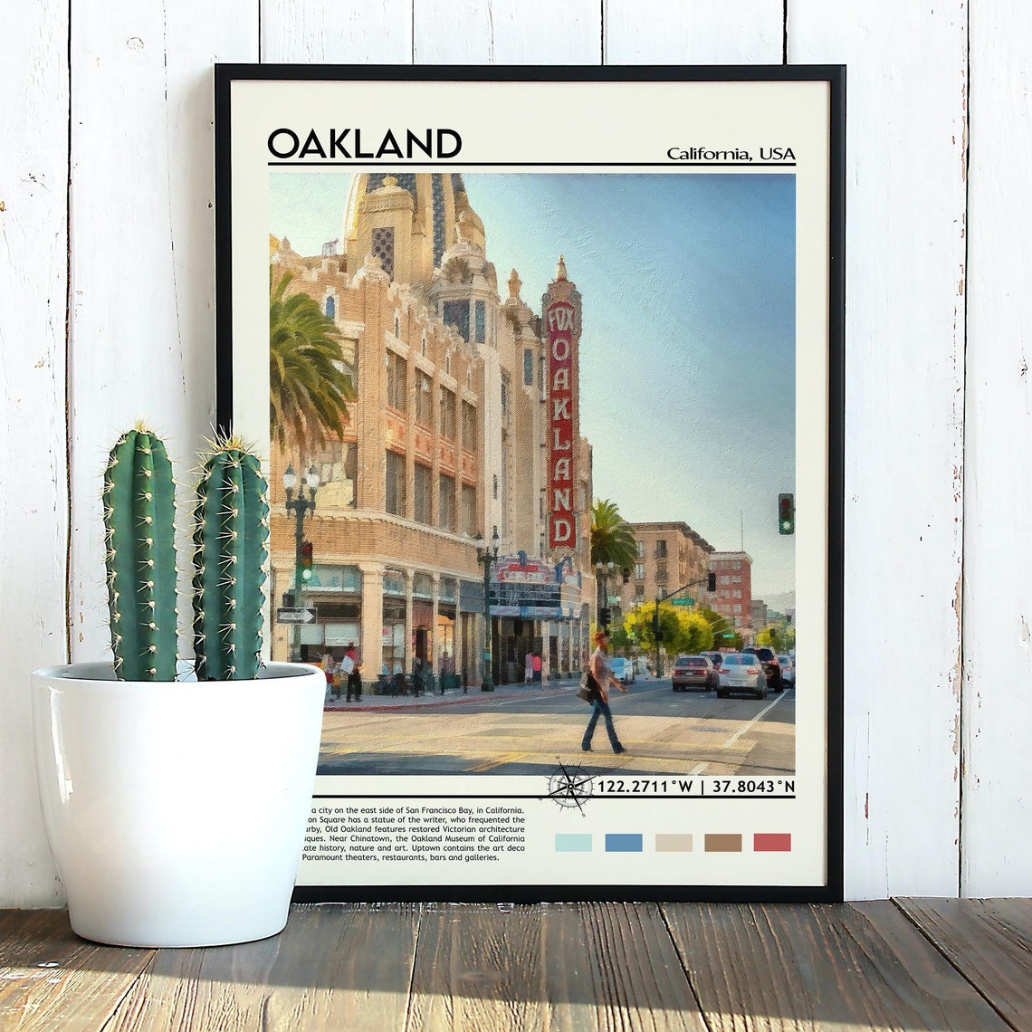 Oakland Print Oakland Photo Oakland Poster Oakland Painting Oakland Art Work Oakland City California Poster Oakland Gift Oakland - Image 2