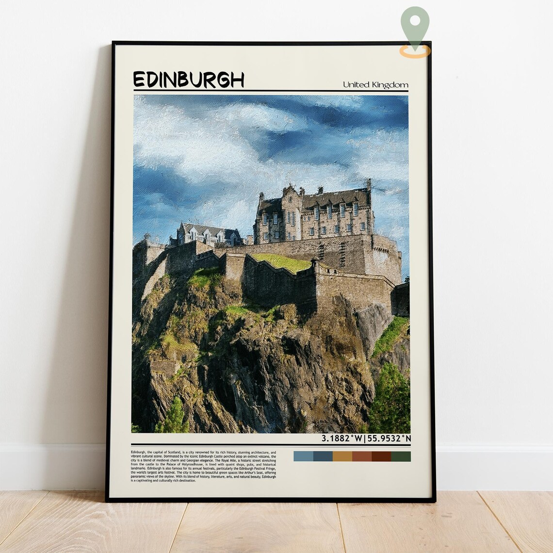 Edinburgh Castle Scotland United Kingdom Vintage Style Travel Poster - Image 4