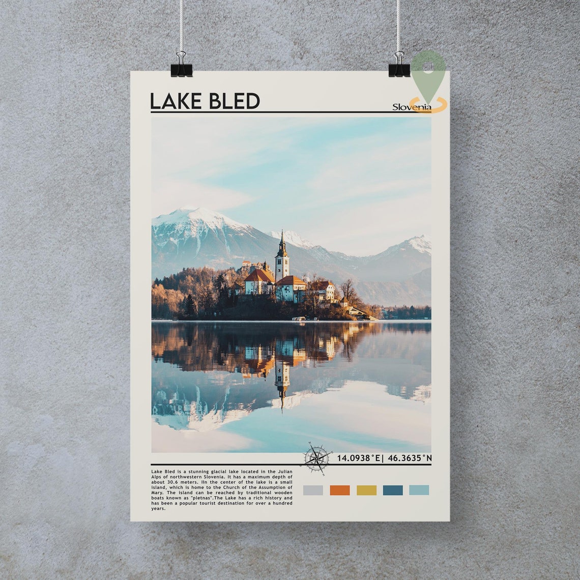 Lake Bled Print Lake Bled Art Lake Bled Poster Lake Bled Photo Lake Bled Poster Print Lake Bled Painting Slovenia Travel Poster - Image 5