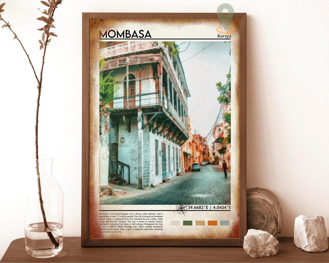 Mombasa Kenya Old Town Colonial Street Architecture Travel Poster - Image 6