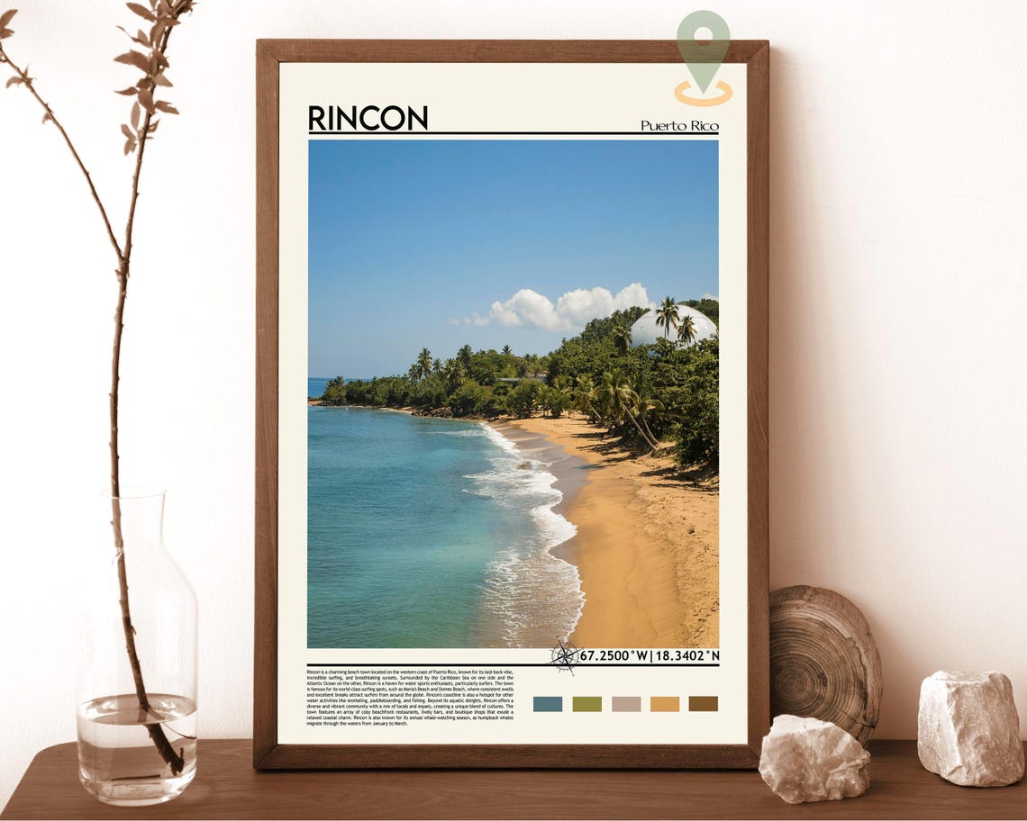 Rincn Print Rincn Poster Rincn Wall Art Rincn Travel Print Rincn Art Print Rincn Artwork Rincn City Photo Puerto Rico Print