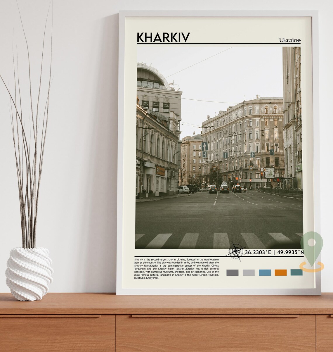 Kharkiv Ukraine Historic European Street Architecture Travel Poster - Image 5