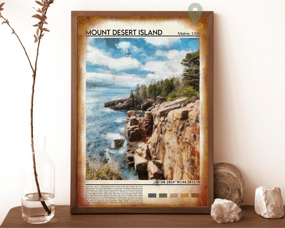 Mount Desert Island Maine Rocky Acadia Coastline Photo Poster - Image 6